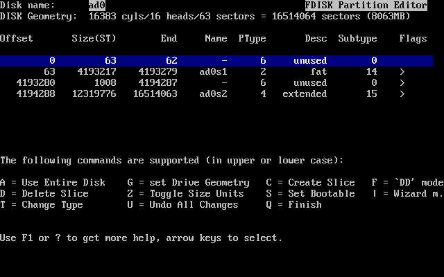   fdisk  